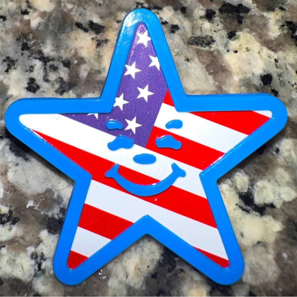 Asspizza Happy Star American Flag Pin Red White And Blue Stripe Jiblet for Crocs